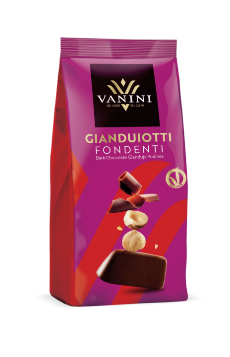 VANINI - შავი შოკოლადი ჯიანდუიოტი, თხილის პასტით 120გრ.