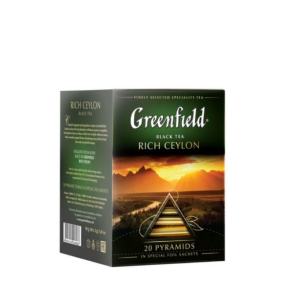 Greenfield - შავი ჩაი - ”რიჩ ცეილონი” (პირამიდა) 20ც