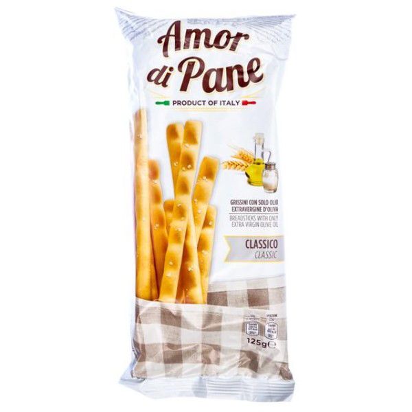 Amor di Pane Classico -  ხრაშუნა პურის ჩხირი (გრისინი კლასიკი 125გ)